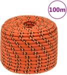 vidaXL Franghie de barca, portocaliu, 14 mm, 100 m, polipropilena GartenMobel Dekor (152676)