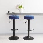 vidaXL Scaune de bar, 2 buc. , albastru, catifea GartenMobel Dekor (332999)