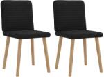 vidaXL Scaune de bucatarie, 2 buc. negru, textil GartenMobel Dekor (4101146)