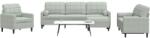 vidaXL Set de canapele cu perne/rulouri, 4 piese, gri deschis, catifea GartenMobel Dekor (3278461) Canapea