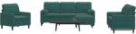 vidaXL Set canapele cu perne/rulouri, 4 piese, verde închis, catifea GartenMobel Dekor (3278383) Canapea
