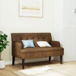 vidaXL Bancheta cu spatar maro 112x65, 5x75 cm piele întoarsa ecologica GartenMobel Dekor (372155)