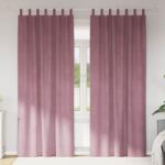 vidaXL Perdele opace 2 pcs Roz închis 140 x 260 cm Catifea GartenMobel Dekor (4107252)