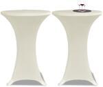 vidaXL Husa de masa cu picior Ø60 cm, 2 buc. , crem, elastic GartenMobel Dekor (241207)