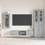 vidaXL Set comoda TV cu sertar FLORIN 3 pcs Gri Sonoma Lemn compozit GartenMobel Dekor (3397970)