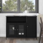 vidaXL Bufet Stejar negru 100 x 35 x 75 cm Lemn compozit GartenMobel Dekor (869093) Comoda