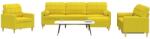 vidaXL Set canapele cu taburet/perne, 4 piese, galben deschis, textil GartenMobel Dekor (3278316) Canapea