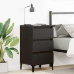 vidaXL Noptiera cu 3 sertare stejar negru 45x35x44 cm, lemn compozit (863439)