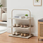 [en. casa] Raft pentru pantofi Poytya din otel, 73x60x32 cm, champagne (88643869) Pantofar