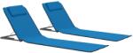 vidaXL Saltele plaja pliabile 2 buc, albastru, otel si material textil GartenMobel Dekor (44327)
