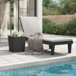 vidaXL Sezlong, negru, 155x58x83 cm, polipropilena GartenMobel Dekor (364146)