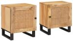 vidaXL Set 2 noptiere din lemn masiv de mango, natur, 40x33x46 cm (4018041)