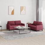 vidaXL Set canapea cu perne, 2 piese, rosu vin, material textil GartenMobel Dekor (3201450) Canapea