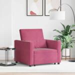 vidaXL Sofa Pat Unilaterala cu roti bordo 90 x 165 x 87 cm Catifea GartenMobel Dekor (42002702)