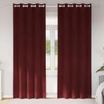 vidaXL Perdele opace 2 pcs Rosu Vin 140 x 245 cm Catifea GartenMobel Dekor (4107301)