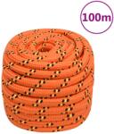 vidaXL Franghie de barca, portocaliu, 20 mm, 100 m, polipropilena GartenMobel Dekor (152687)