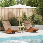 vidaXL Sezlong cu perna 2-persoana 2 pcs Maro Lemn Solid de Acacia GartenMobel Dekor (3329137)
