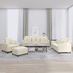 vidaXL Set de canapele cu perne, 4 piese, crem, catifea GartenMobel Dekor (3201698) Canapea