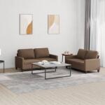 vidaXL Set de canapele cu perne, 2 piese, maro, textil GartenMobel Dekor (3201447) Canapea