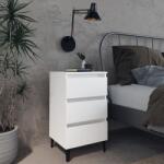 vidaXL Noptiera cu picioare metalice, alb, 40x35x69cm GartenMobel Dekor (805905)