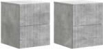 vidaXL Set 2 noptiere suspendate gri beton, 33 x 34, 5 x 40 cm, cu 4 sertare (898472)