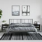 vidaXL Noptiere, 2 buc. , negru, 50x35x60 cm, sticla si otel GartenMobel Dekor (3211825)