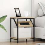 vidaXL Noptiera stejar sonoma cu priza si raft, 38x30x48 cm, lemn compozit (859582)
