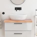 vidaXL Blat de baie, maro deschis, 80x50x(2-6) cm, lemn masiv tratat GartenMobel Dekor (3156121)