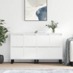 vidaXL Servante, 2 piese, alb extralucios, lemn prelucrat GartenMobel Dekor (3190183) Comoda