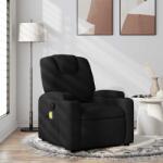 vidaXL Fotoliu reclinabil cu masaj, material textil negru GartenMobel Dekor (3205514)