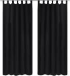 vidaXL Draperii micro-satin cu bride, 2 buc, 140 x 225 cm, negru GartenMobel Dekor (130355)