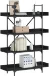 vidaXL Biblioteca cu 4 niveluri, negru, 100x33x145, 5 cm lemn prelucrat GartenMobel Dekor (837692) Biblioteca
