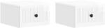 vidaXL Set 2 noptiere suspendate cu sertar, alb foarte lucios, 33x34, 5x20 cm (897924)