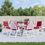 vidaXL Perne scaun cu spatar mic, 6 buc, rosu vin, tesatura Oxford GartenMobel Dekor (377700)