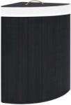 vidaXL Cos de rufe din bambus de colt, negru, 60 L GartenMobel Dekor (320762)