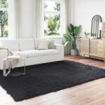 vidaXL Covor din Lana Faux Tafalla Negru 240 x 340 cm Poliester GartenMobel Dekor (42021574) Covor