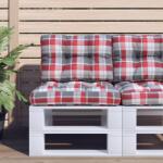 vidaXL Perna de paleti, rosu carouri, 50x40x12 cm, material textil GartenMobel Dekor (360548)