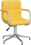 vidaXL Scaun de bucatarie pivotant, galben mustar, textil GartenMobel Dekor (3088069)