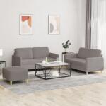 vidaXL Set de canapea cu perne, 3 piese, gri taupe, material textil GartenMobel Dekor (3202101) Canapea