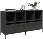 vidaXL Dulap, negru, 135x39x73, 5 cm, otel laminat la rece GartenMobel Dekor (3307161) Comoda