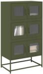 vidaXL Dulap înalt, verde masliniu, 68x39x123 cm, otel GartenMobel Dekor (853354) Comoda