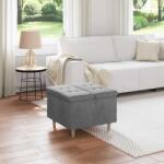 vidaXL Ottomana de depozitare Gri închis 60 x 60 x 45 cm Catifea GartenMobel Dekor (876826)