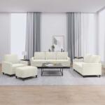 vidaXL Set de canapele cu perne, 4 piese, crem, catifea GartenMobel Dekor (3201494) Canapea