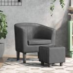 vidaXL Fotoliu tip cuva cu taburet, gri, piele ecologica GartenMobel Dekor (356492)