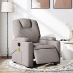 vidaXL Fotoliu electric de masaj rabatabil, gri taupe, textil GartenMobel Dekor (3204364)