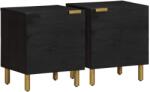 vidaXL Noptiere, 2 buc. , negru, 40x33x46 cm, lemn masiv de mango GartenMobel Dekor (4017645)