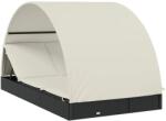 vidaXL Sezlong 2 pers. acoperis rotund negru 211x112x140 cm poliratan GartenMobel Dekor (319654)