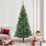 vidaXL Pom de Craciun artificial pre-iluminat cu 300 LED Verde 210 cm GartenMobel Dekor (3396771)