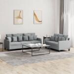 vidaXL Set de canapele cu perne, 2 piese, gri deschis, textil GartenMobel Dekor (3201664) Canapea