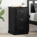 vidaXL Noptiera stejar negru cu 3 sertare, 39x39x67, 5 cm, lemn compozit (881342)